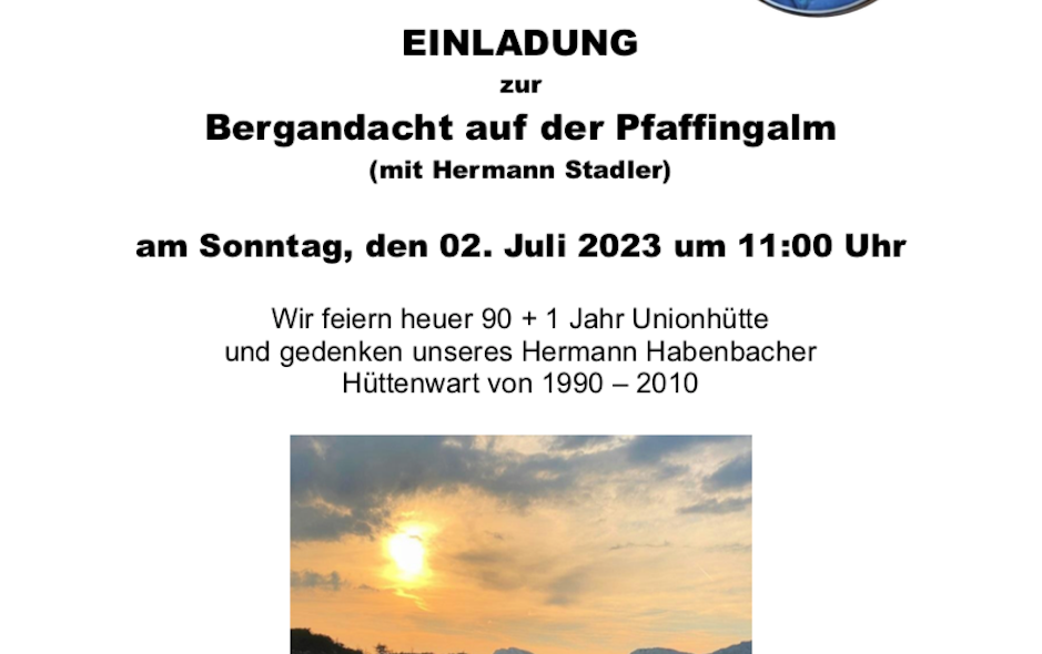 Bergandacht Pfaffing Einladung 2023-News