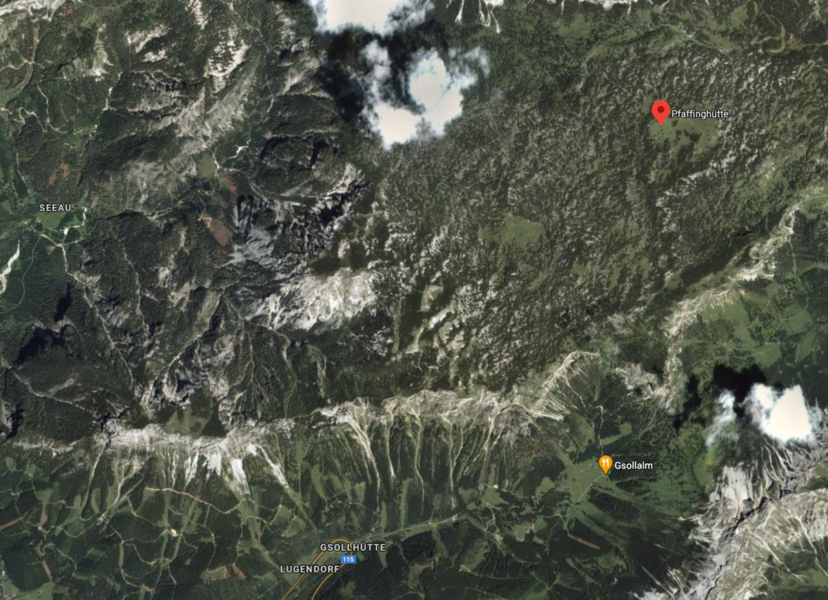Kartenausschnitt - Google Maps Pfaffing Hütte
